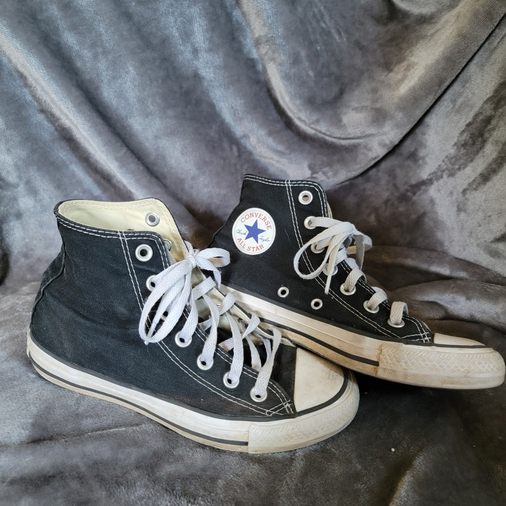 Converse Chuck Taylor All Star High Top Unisex 6 Women 4 Men Black Good Canvas - Picture 1 of 14